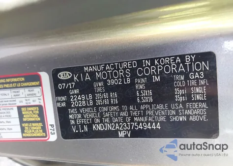 2018 Kia Soul из США, поврежденный, VIN KNDJN2A23J7549444